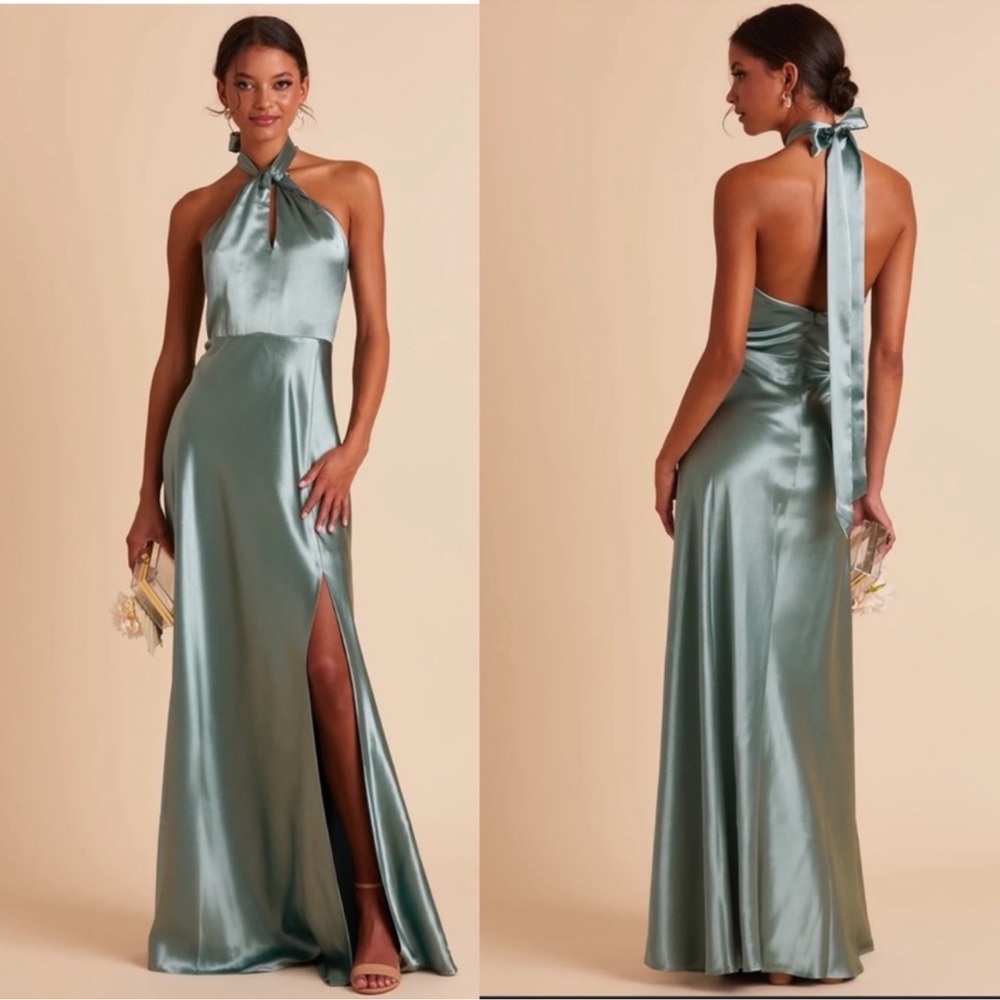 NWT BIRDY GREY Dress MONICA DRESS SATIN SEA GLASS Small Bridesmaid Wedding